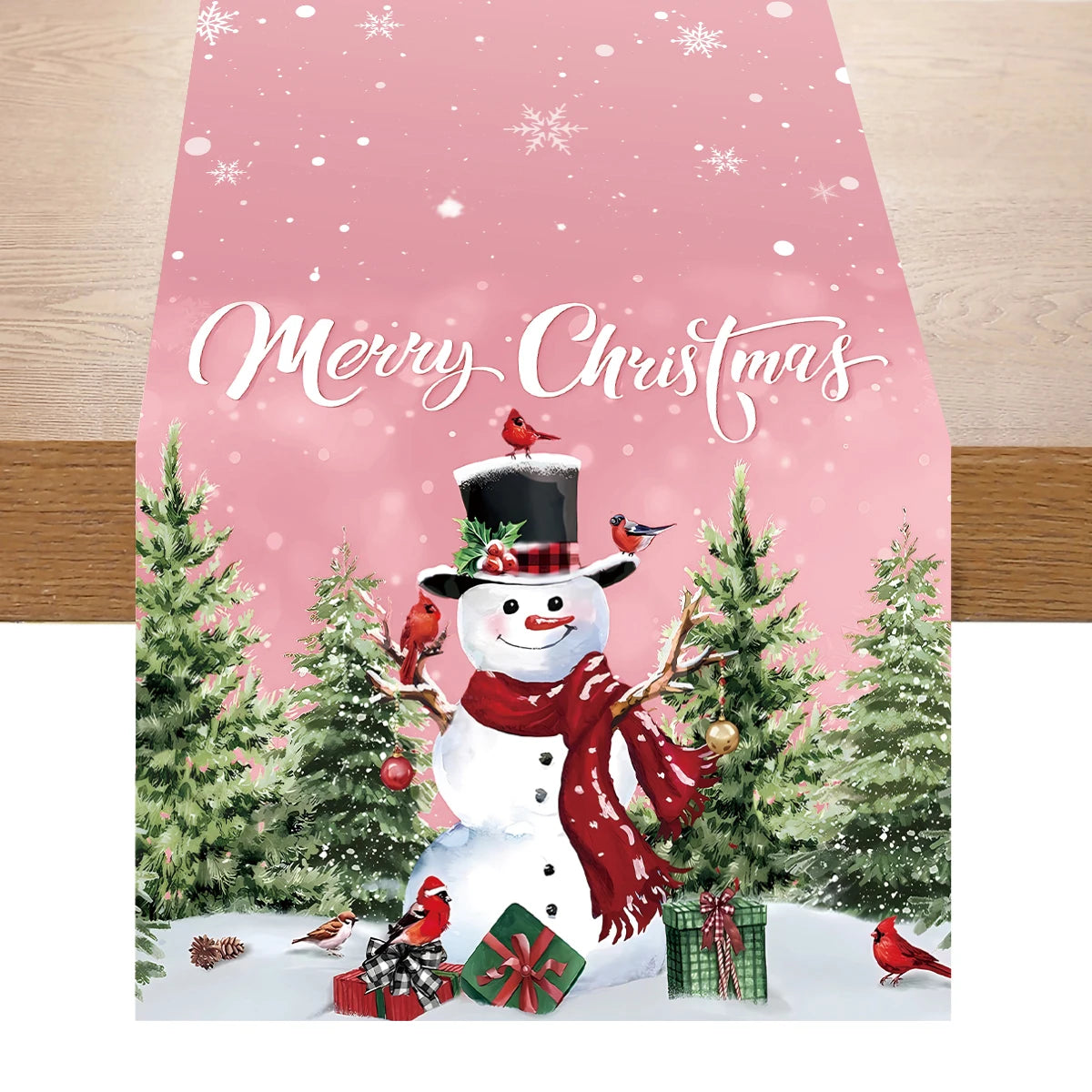 Christmas Table Runner Merry Christmas Decoration for Home Xmas Party Decor 2024 Navidad Notal Noel Ornament Happy New Year 2025